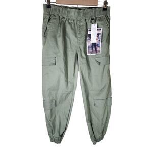 V.I.P JEANS Army Green NEW Cargo Loose Stretch Denim Like Jogger Pants SZ 7/28
